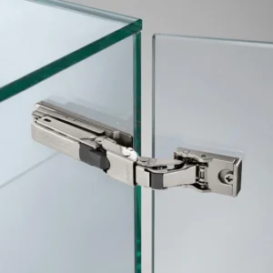 SALICE - BISAGRA ESPECIAL - PUSH - ADHESIVO UV - RECTA 110° - NIQUELADA - PUERTA DE VIDRIO