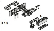 EXEDRAS - SET 5 BISAGRA PUSH, TORNILLO Y 1 PULSADOR NIQUELADO